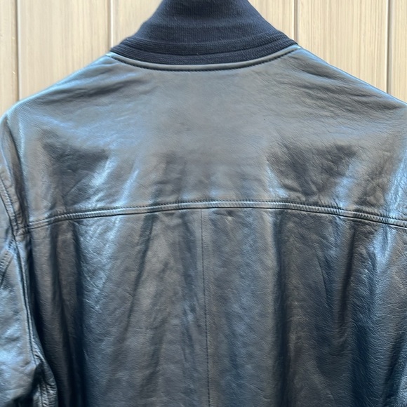 Banana Republic Leather Jacket Men's Large Bomber Style Full Zip Academia Preppy - Picture 11 of 15
